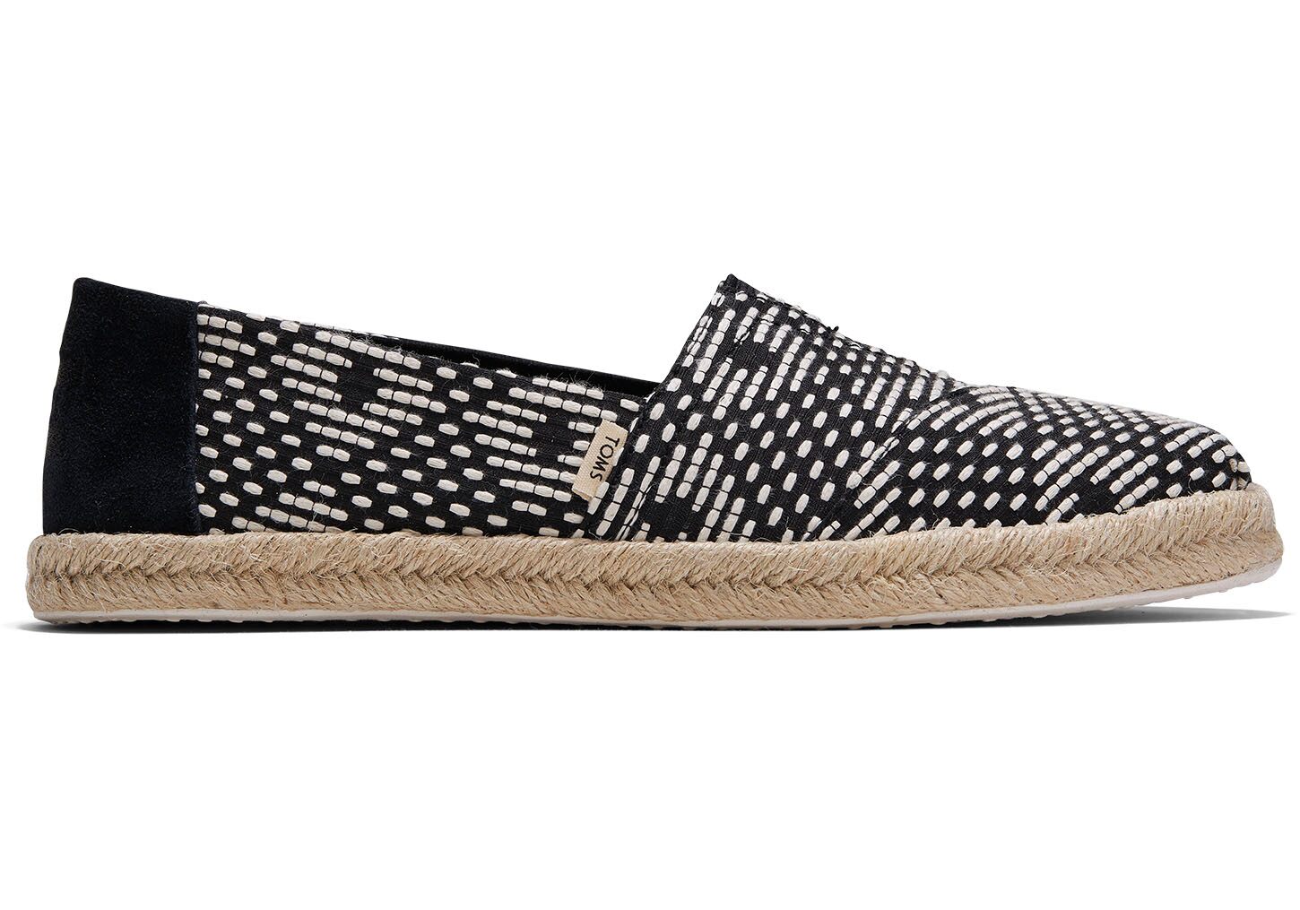 Toms Geometric Diamond Woven - Womens Alpargata Espadrilles - Black - NZ - 238097SZA